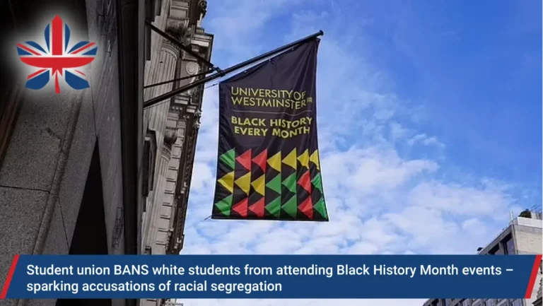 Student union BANS white students from attending Black History Month events - sparking accusations of racial segregation