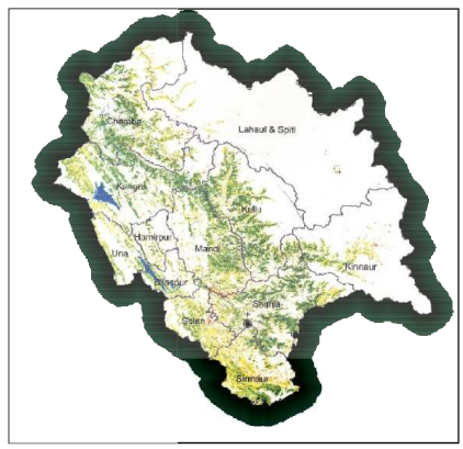 Figure 2: Forest Cover Map of Himachal